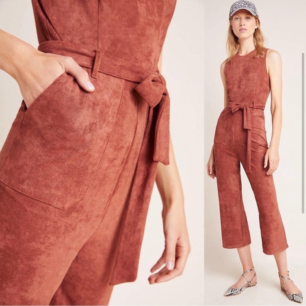 Anthropologie Suede Jumpsuit M Playsuit Boho